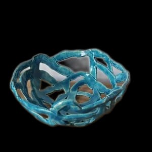 Open gewerkte schaal aqua